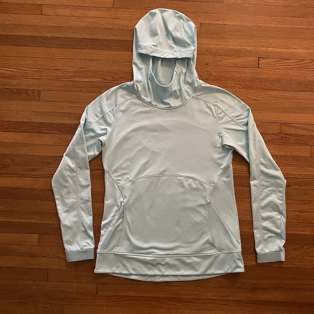 Athleta Pullover Hoodie Womens Medium Thumb Holes Pocket‎ Running Reflective Run
